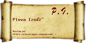 Pleva Izsó névjegykártya